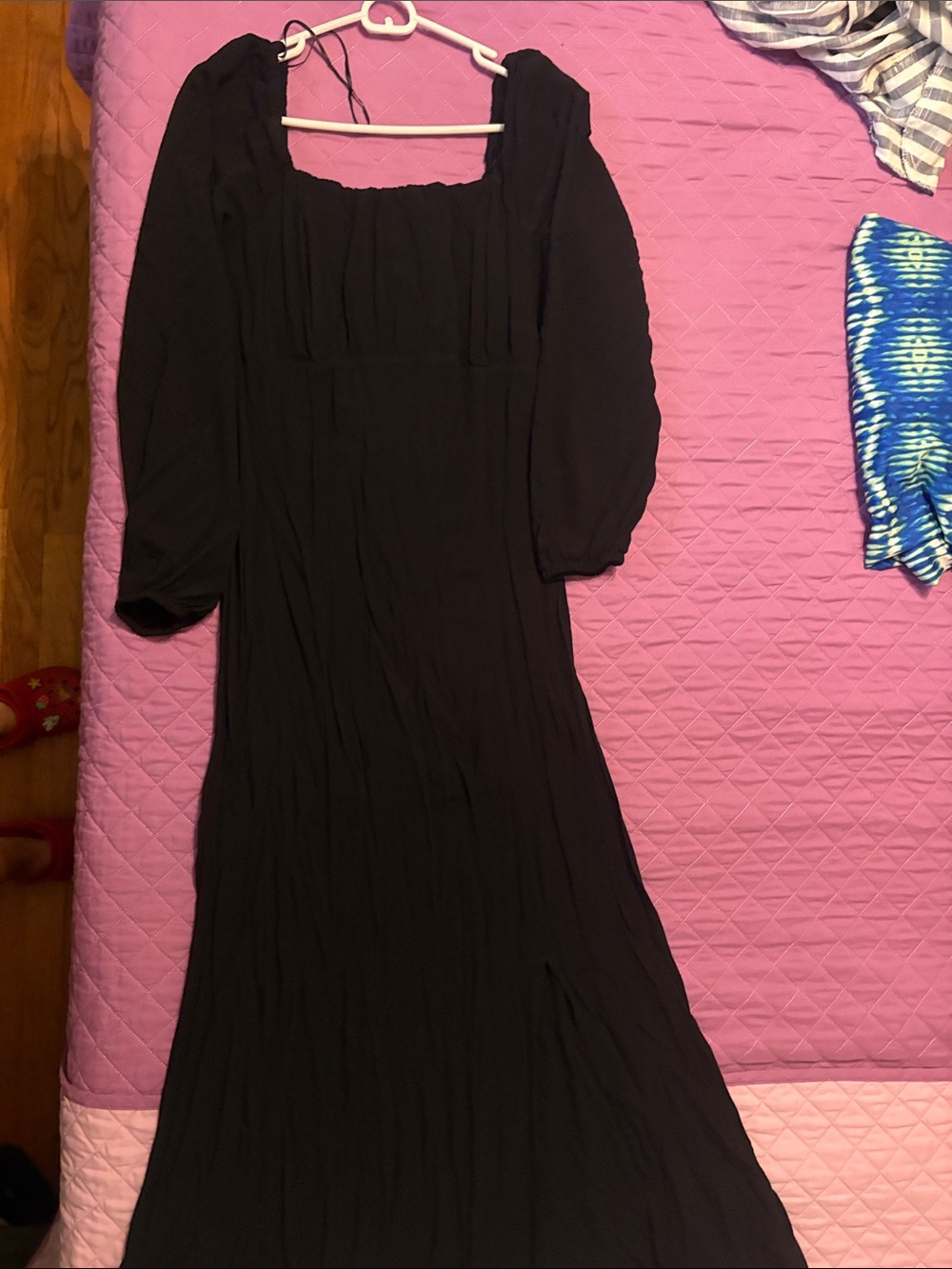 Old Navy Black Long Sleeve Square Neck Maxi Dress